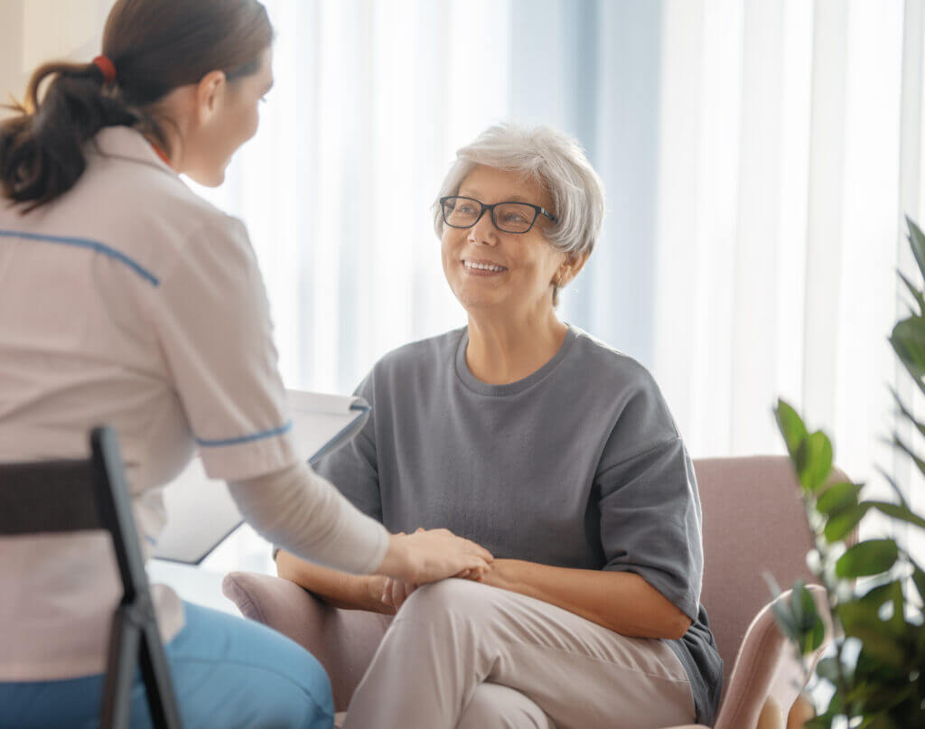Patient listening to a doctor